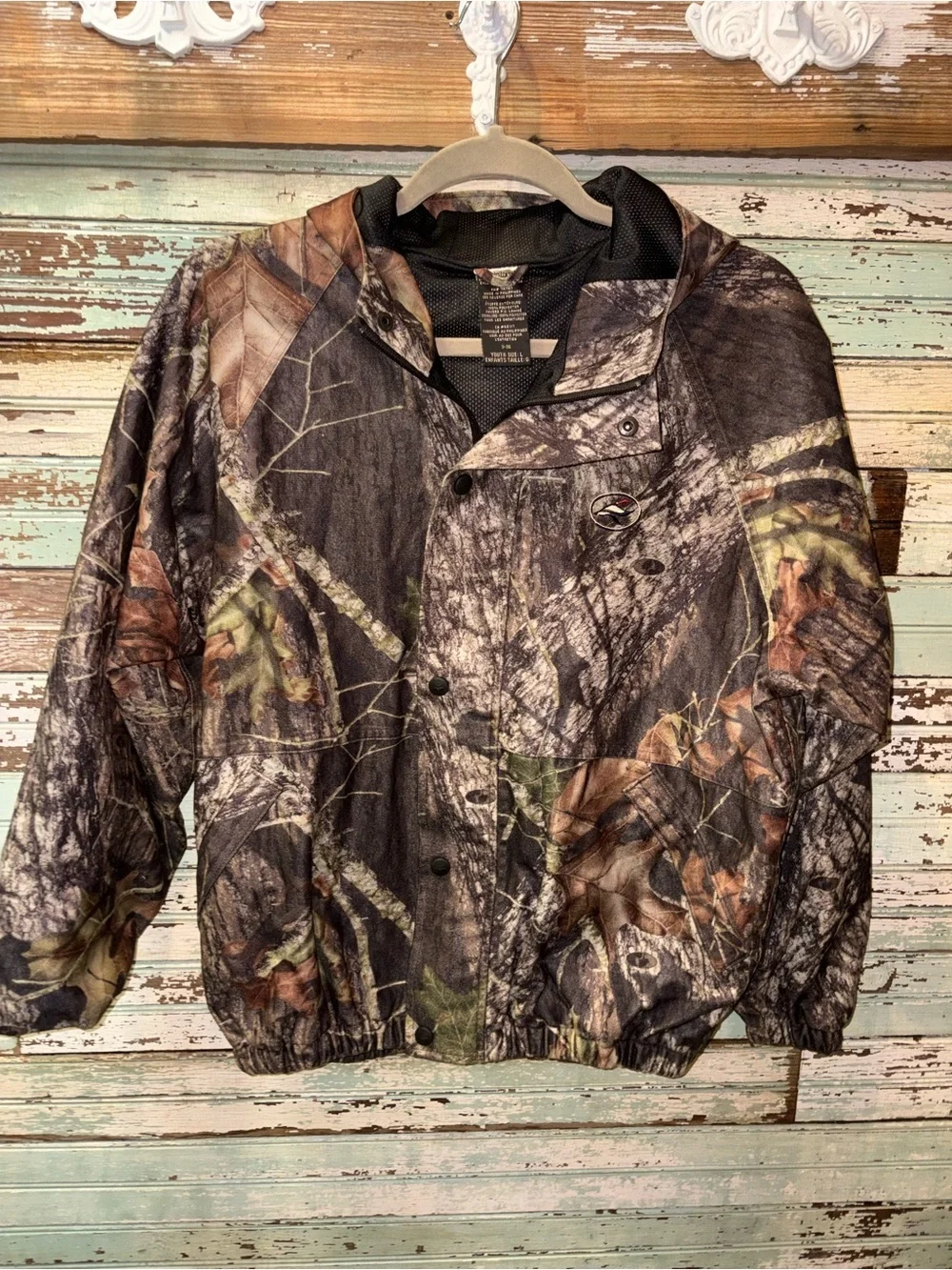 Kids Hooded Camo Jacket - Realtree-Style Brown/Green